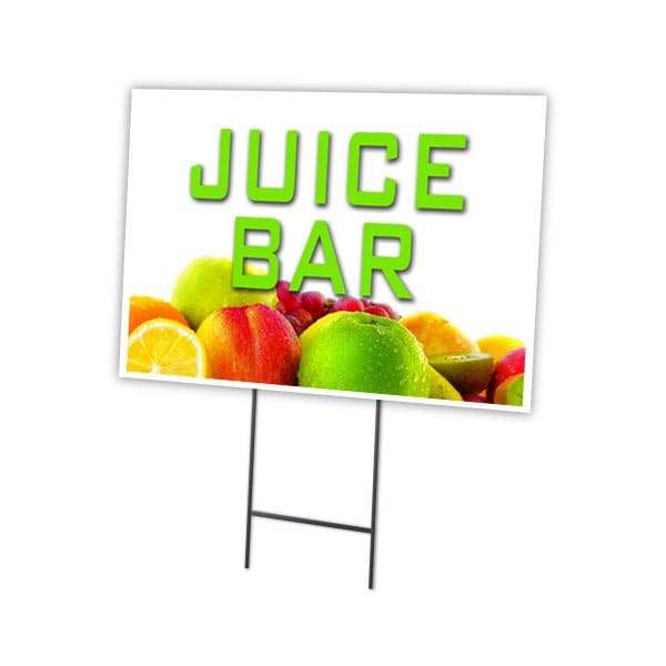 Signmission Juice Bar Yard Sign & Stake outdoor plastic coroplast window, C-1824 Juice Bar C-1824 Juice Bar - main